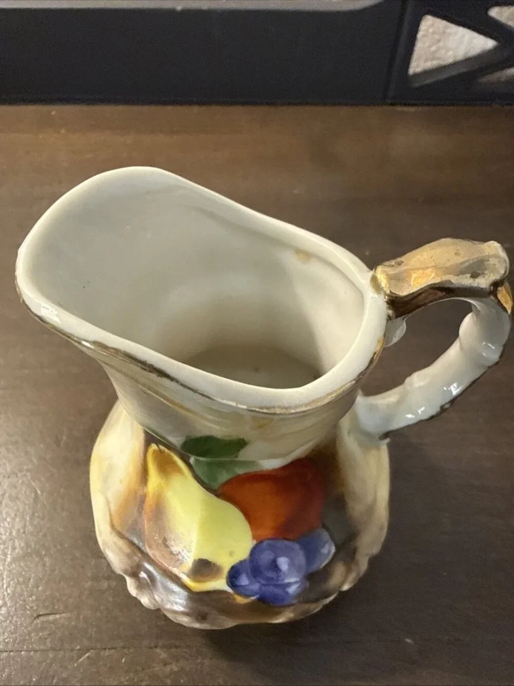 Vintage, Enesco Japan,Pear, Apple, Grapes Sauce & Butter Pat Set With Gold Trim